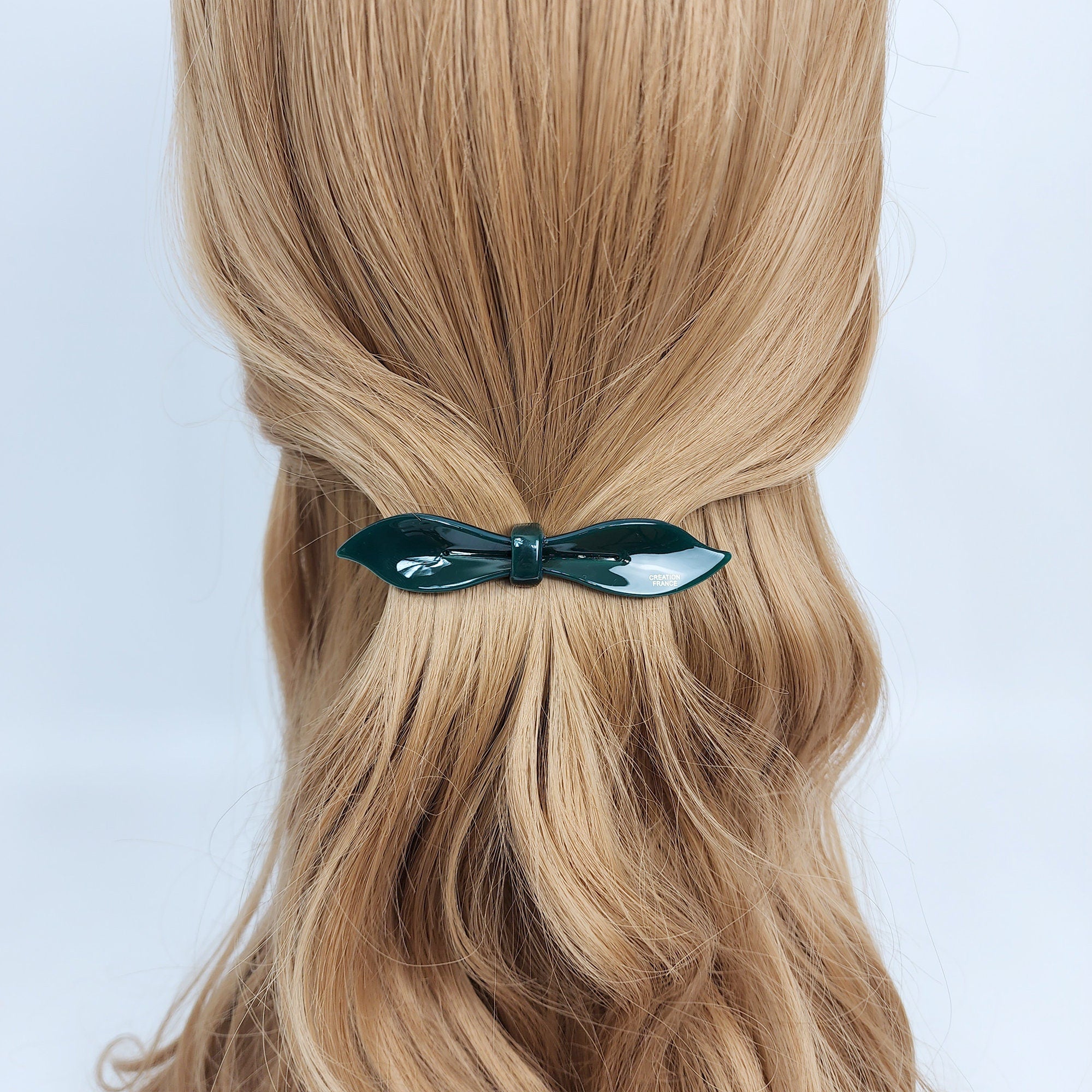 Pure Color Lip Shape Ribbon Hair Barrette (3.5 Inch) / Tortoise Shell French Hair Pin / Hair Accessory for Woman / Automatic Hair Clip
