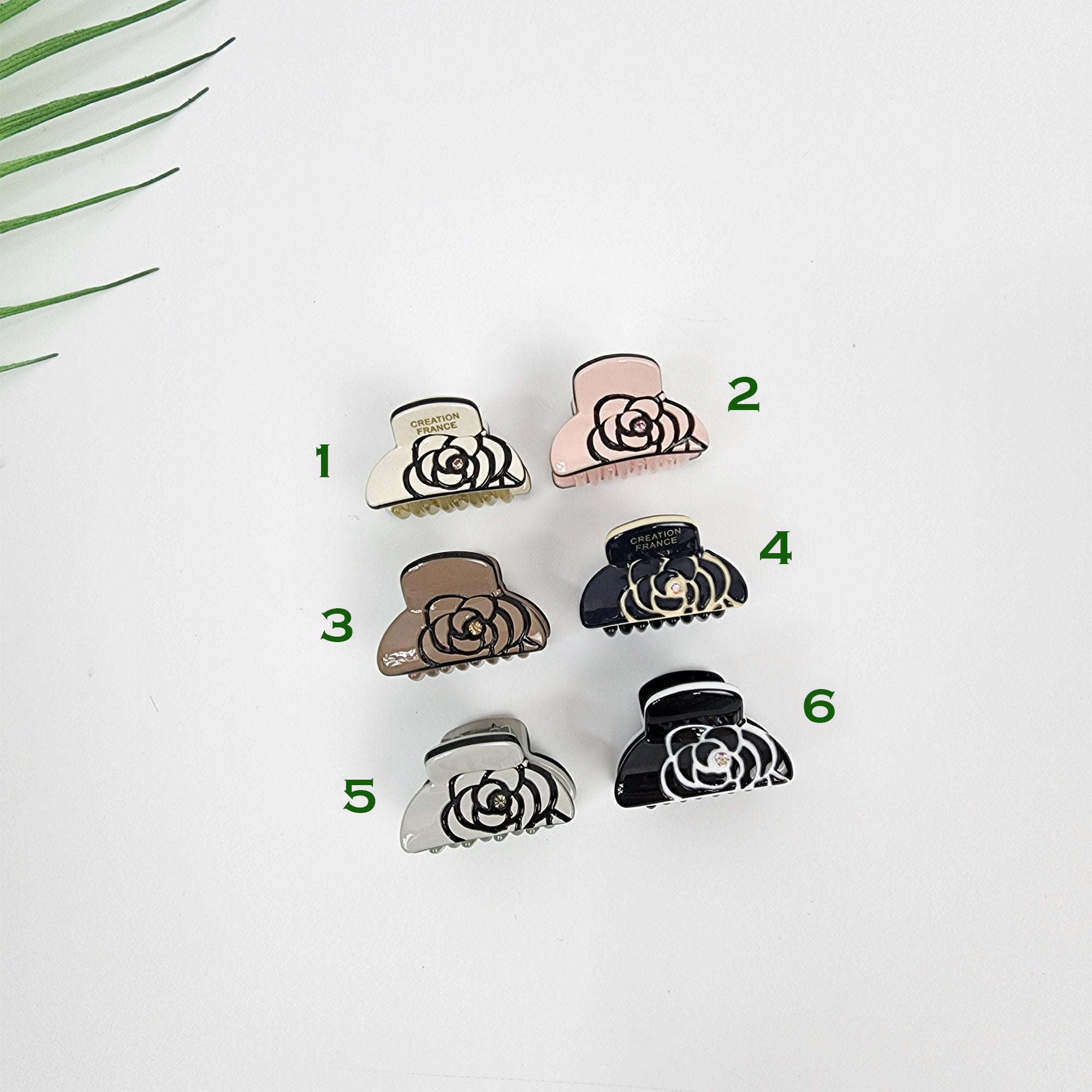 Camellia Flower Hair Clips (1.0 Inch) / Mini French Hair Pin / Small Floral Hair Clip / Hair Barrette for Woman