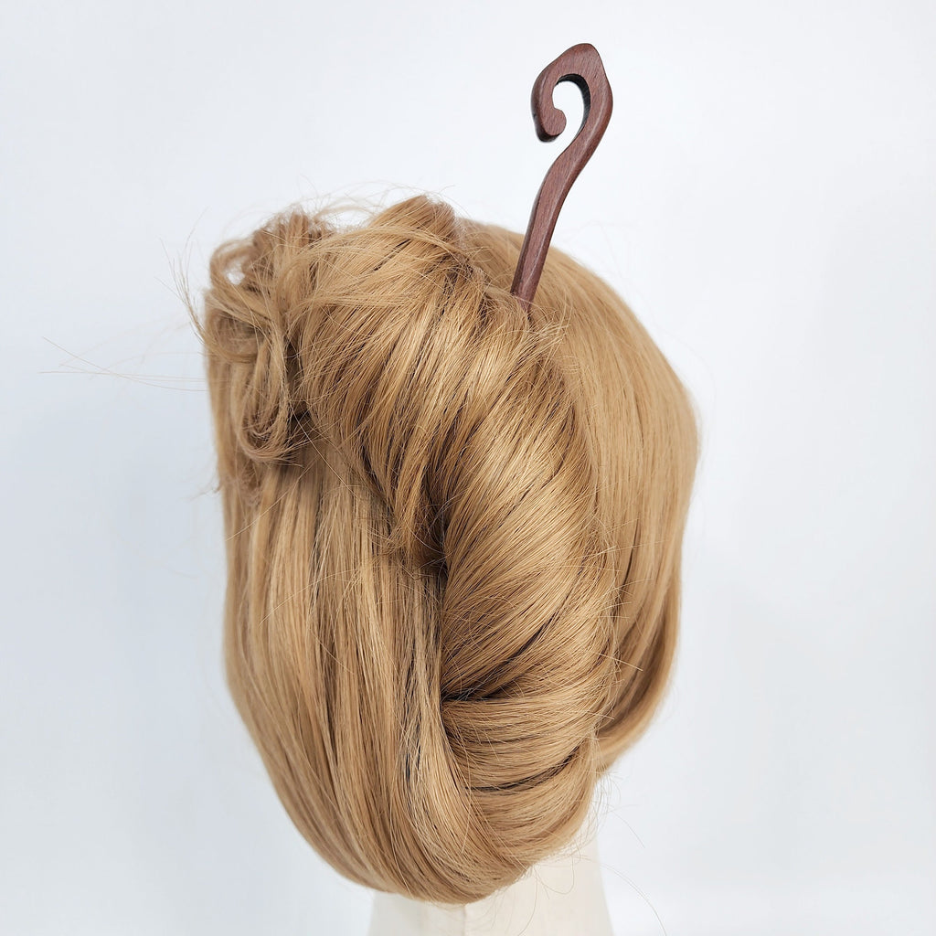 Real Wood Hair Stick (7.0 Inch) / Vintage French Hair Pin / Hair Fork for Thick Hair