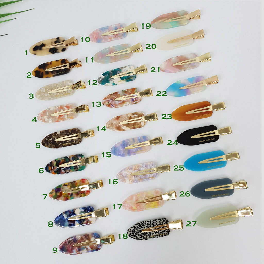 Leopard Aurora Cute Flat Back Stage Mini Hair Claw Clip / Simple Small French Hair Pin / Crocodile Hair Clip for Woman