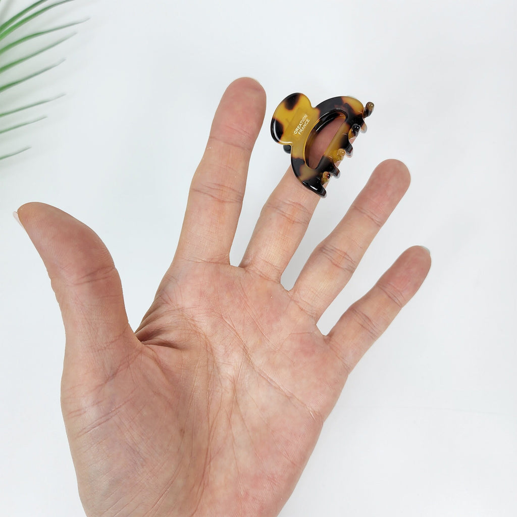 Arch Mini Hair Claw Clip / Tortoise Shell French Hair Pin / Hair Accessory for Woman / Small French Barrette
