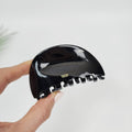 Chic Black Brown Round Pebble Hair Claw Clip (3.1 Inch) / Luxurious French Hair Pin / Hair Accessory for Woman