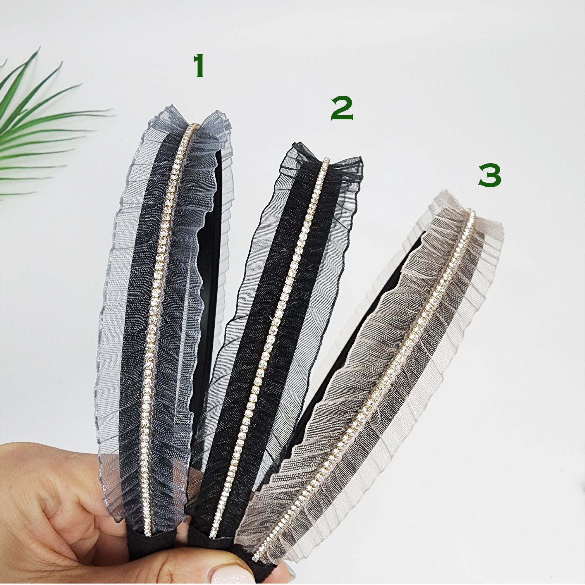 Lovely Crystal Thin Headband (0.8 Inch) / Simple Comfortable Alice Headband / Hair Accessories for Woman / Crystal Headband