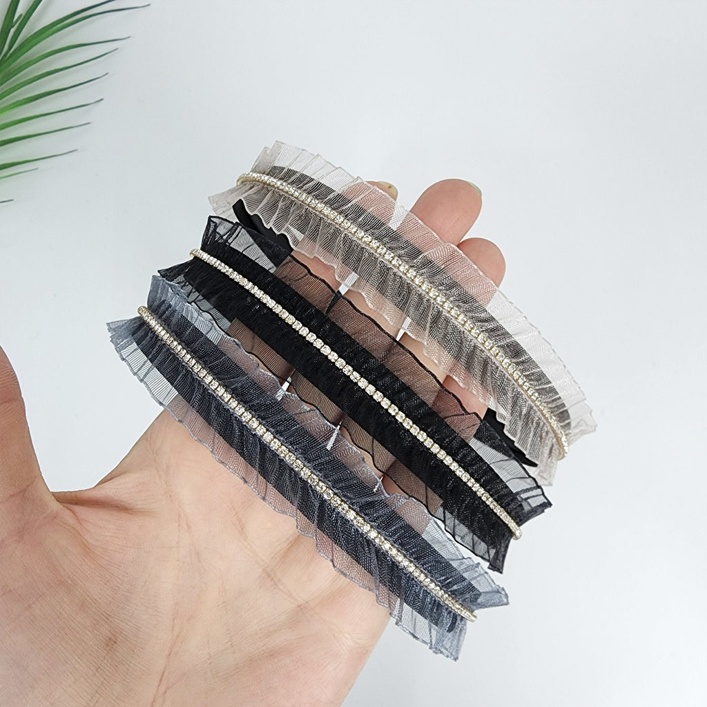 Lovely Crystal Thin Headband (0.8 Inch) / Simple Comfortable Alice Headband / Hair Accessories for Woman / Crystal Headband