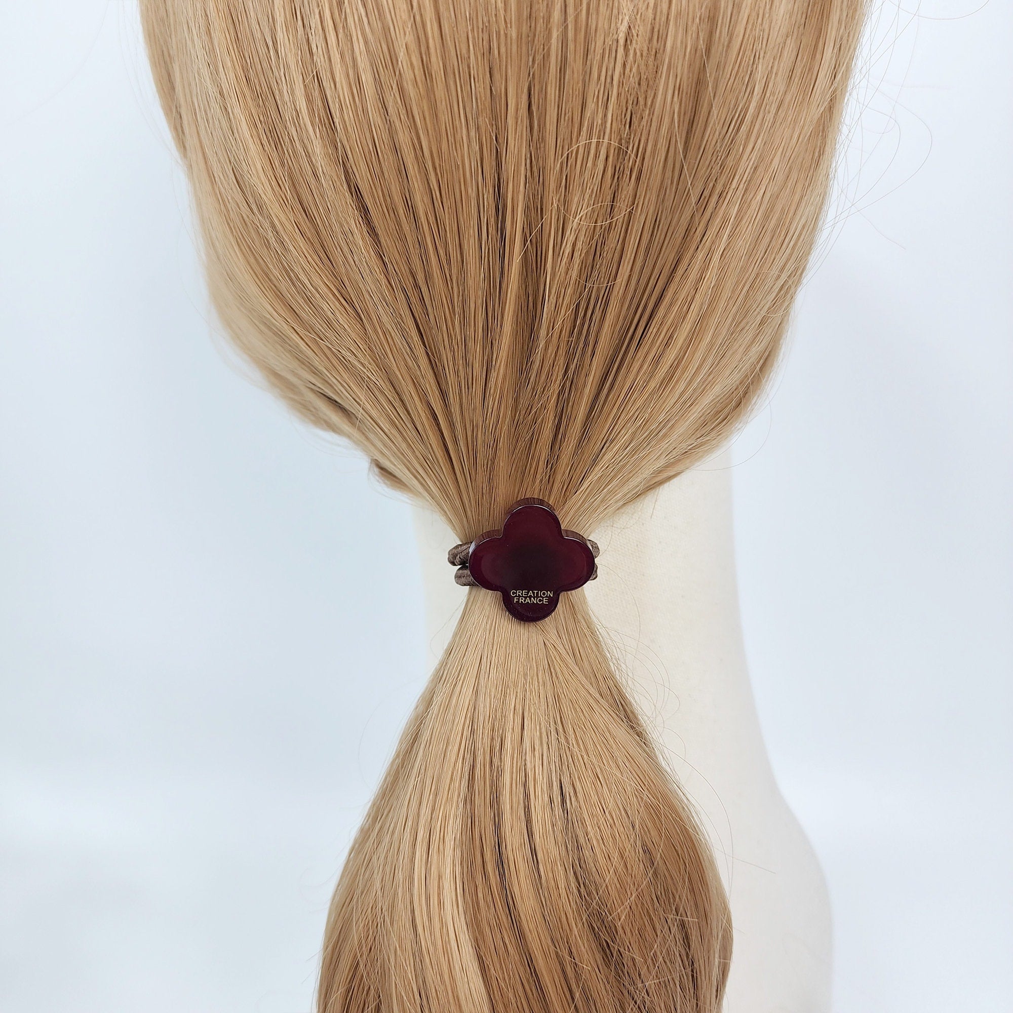 Leopard Marble Lovely Clover Hair Tie / Cute Ponytail Holder / Hair Accessory for Woman / French Hair Pin / Hair Scrunchy