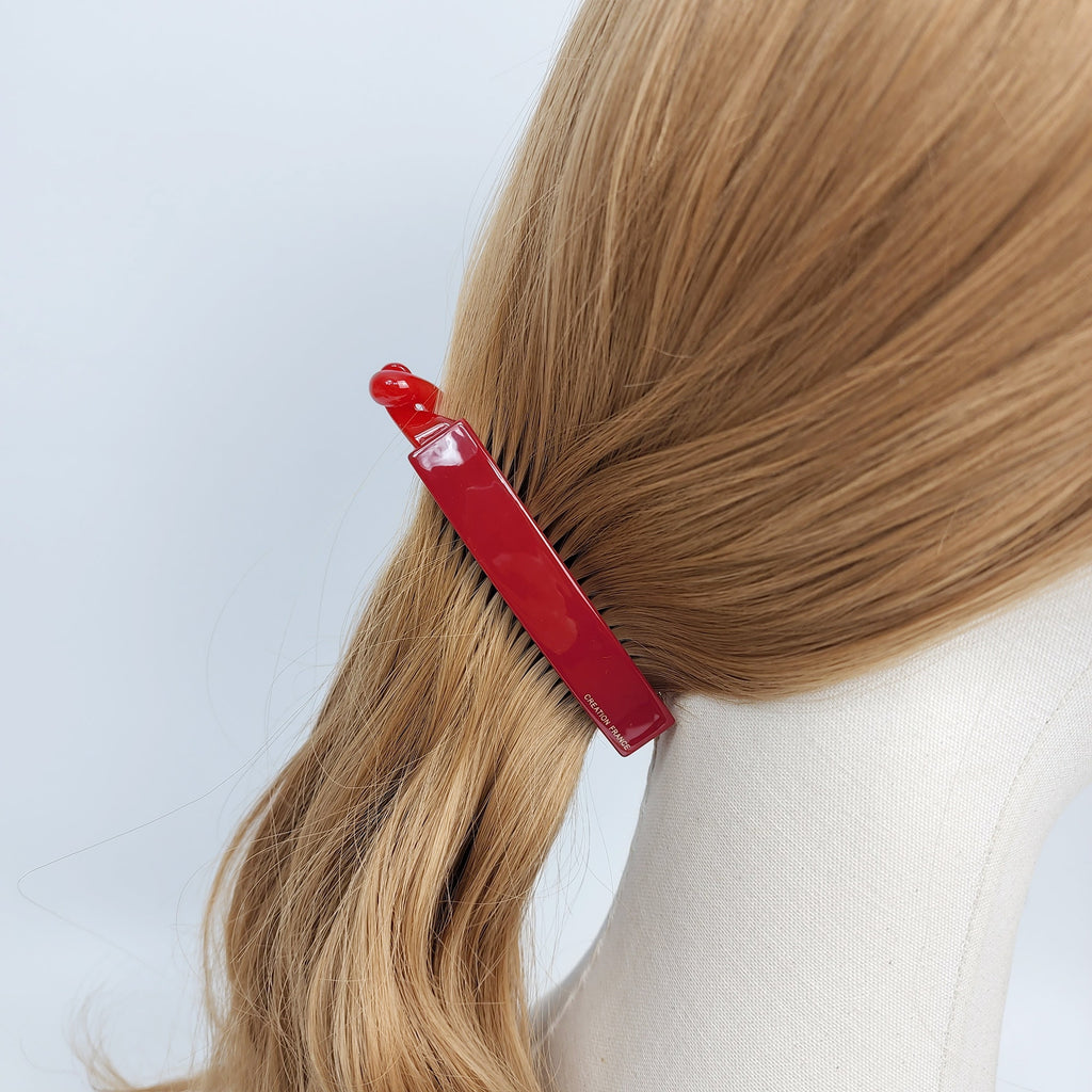 Leopard Long Square Banana Claw Clip / Simple French Hair Pin / Hair Comb Barrette for Woman