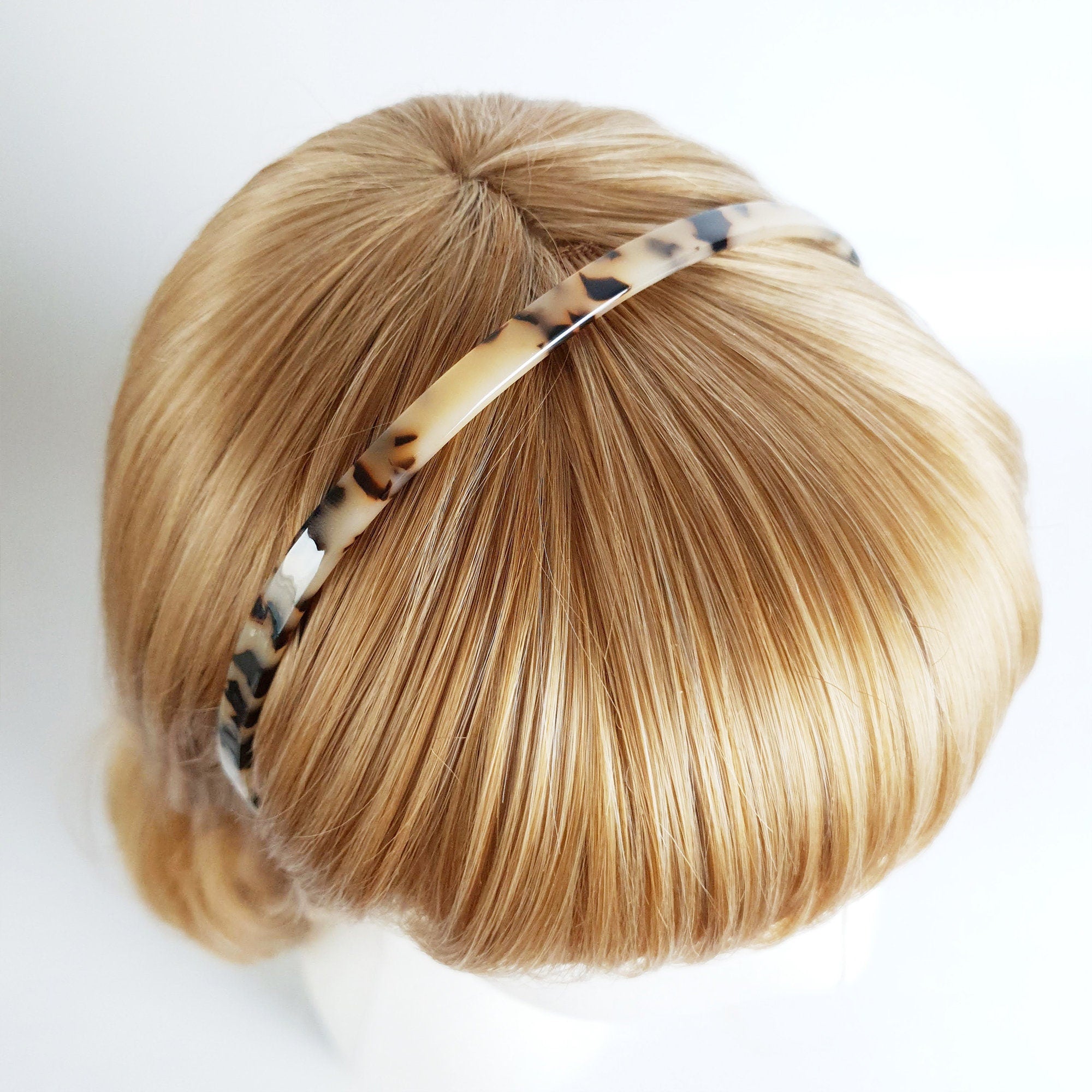 Tortoise Shell Daily Thin Headband / Luxurious French Hair Pin / Hair Accessory for Woman / Acrylic Alice Headband