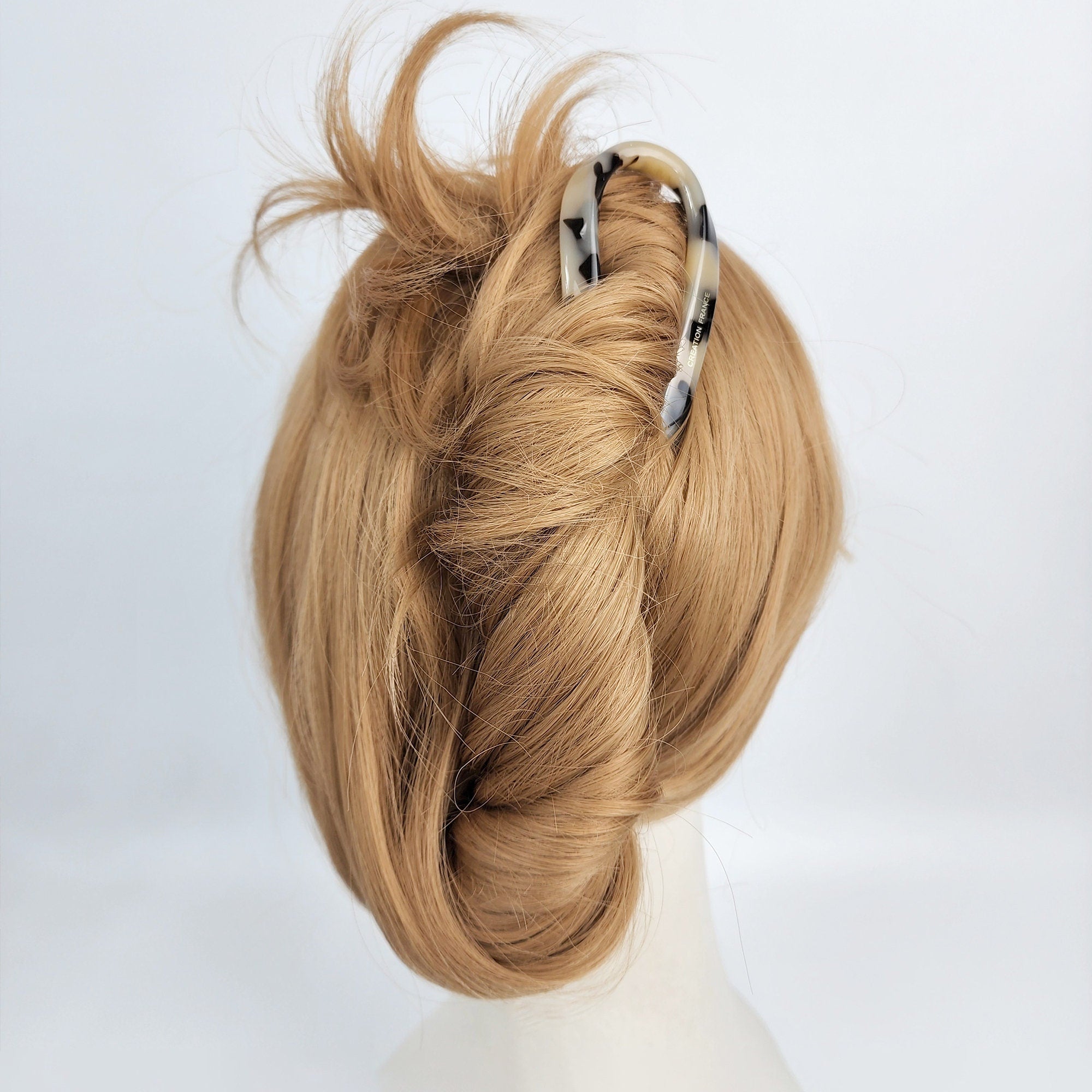 Water Drop U Shape Big Hair Stick / Tortoise Shell French Hair Pin / Hair Fork for Thick Hair