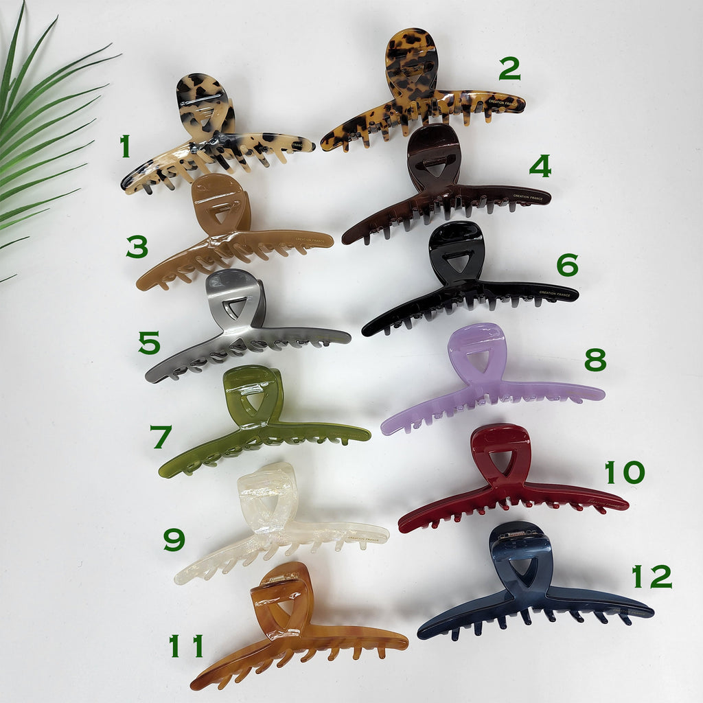 Leopard Big Twist Hair Clip (5.1 Inch) / Luxurious Pure Color French Hair Pin / Hair Barrette for Woman / Large Hair Claw Clip