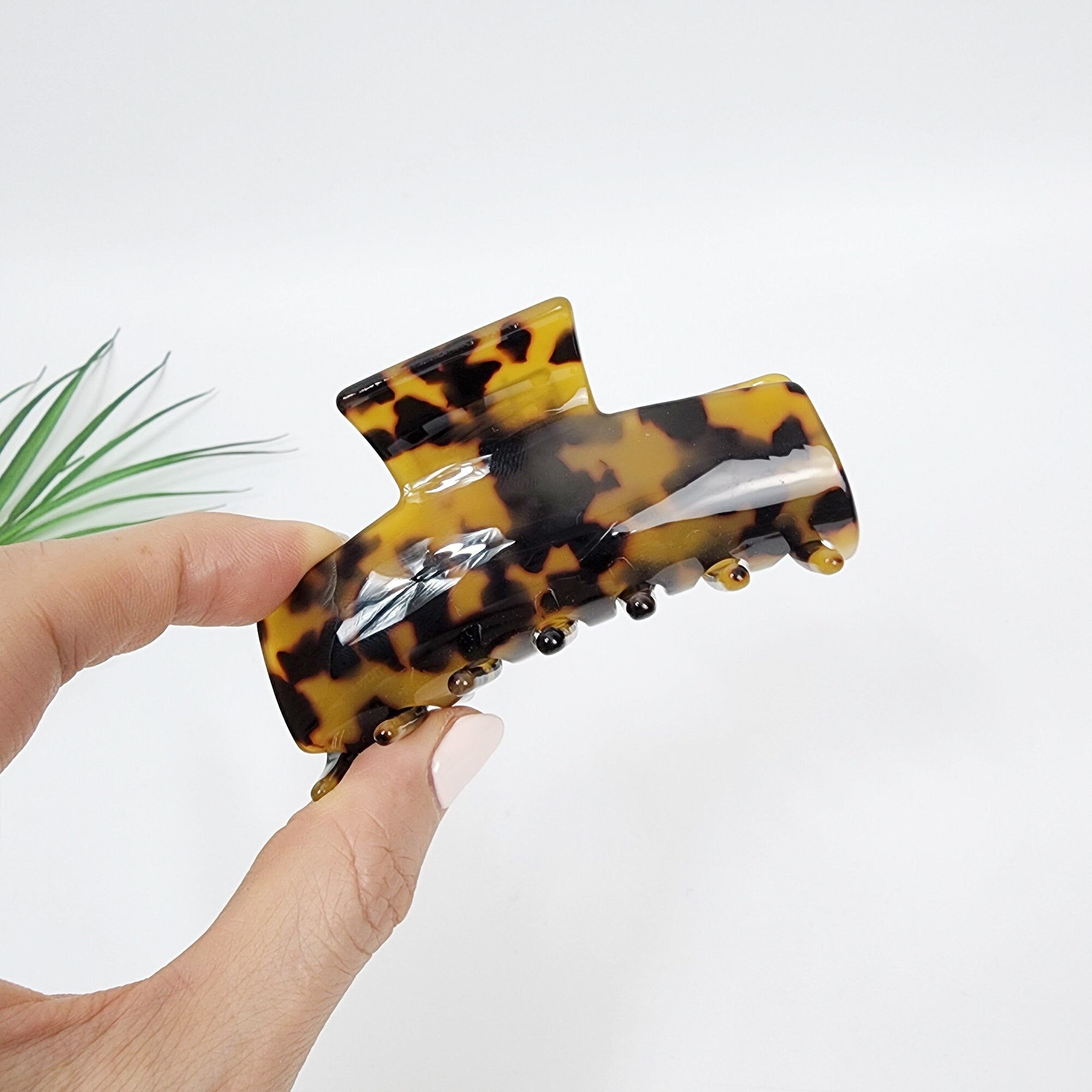 Leopard Marble Flat Hair Clip (3.3 Inch) / Tortoise Shell French Hair Pin / Hair Barrette for Woman