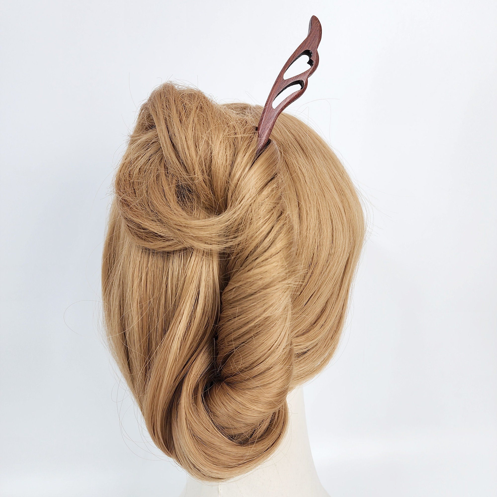 Real Wood Hair Stick (7.0 Inch) / Vintage French Hair Pin / Hair Fork for Thick Hair