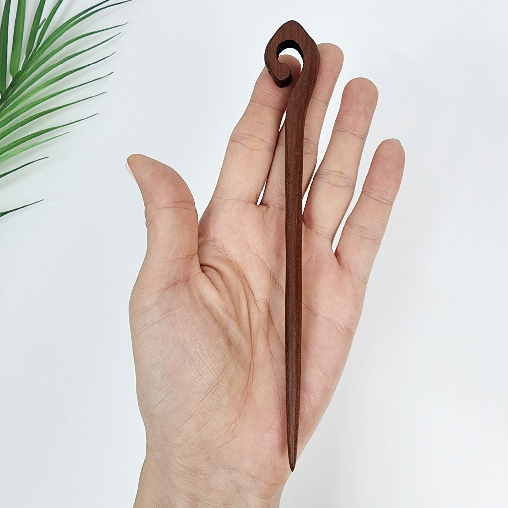 Real Wood Hair Stick (7.0 Inch) / Vintage French Hair Pin / Hair Fork for Thick Hair