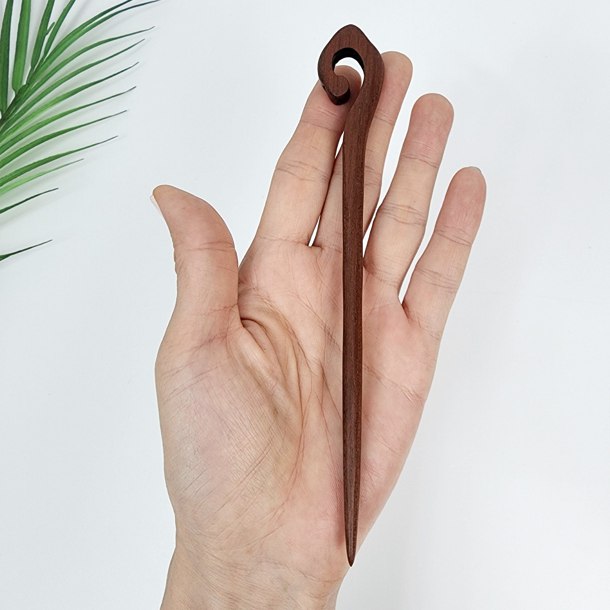 Real Wood Hair Stick (7.0 Inch) / Vintage French Hair Pin / Hair Fork for Thick Hair