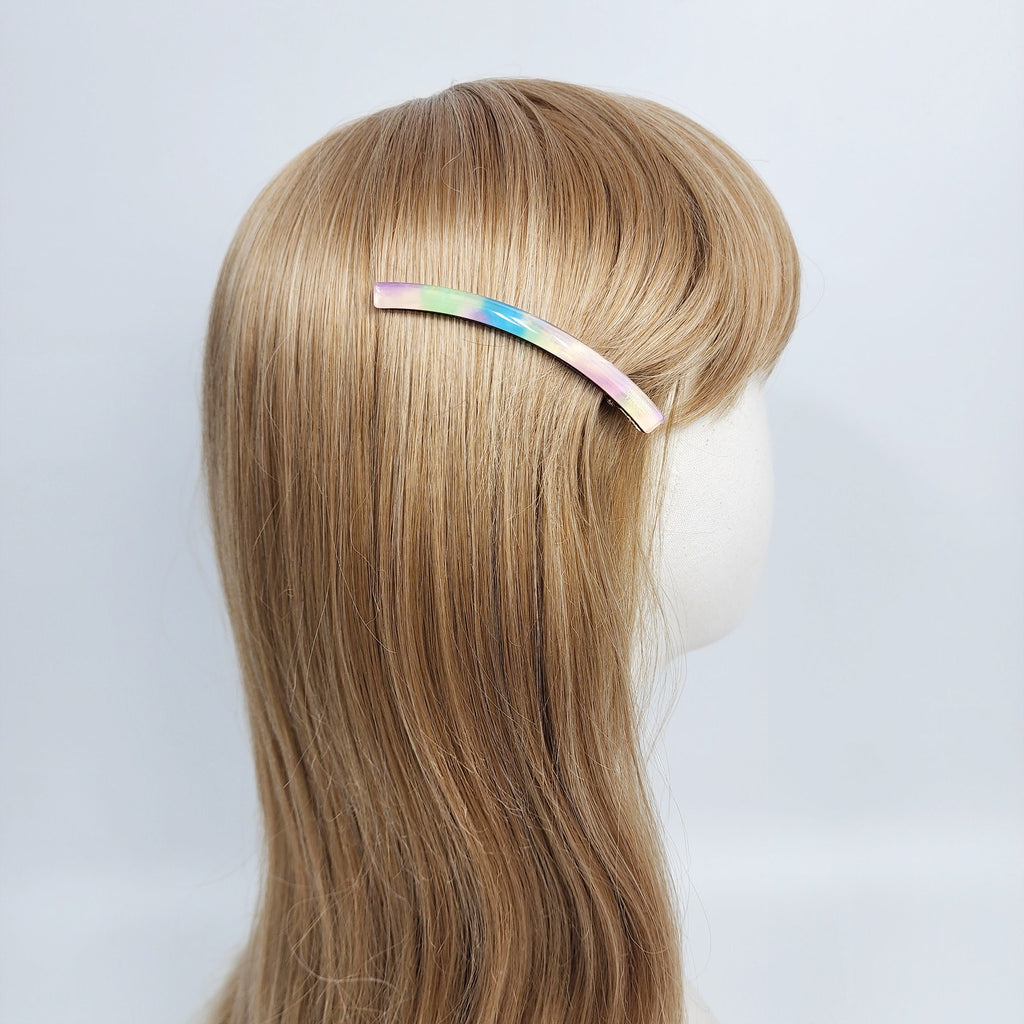 Vivid Color Curved Long Alligator Hair Clip (3.1 Inch) / Luxurious French Hair Pin / Hair Accessory for Woman
