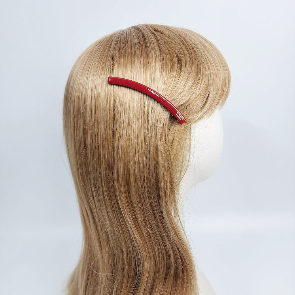 Vivid Color Curved Long Alligator Hair Clip (3.1 Inch) / Luxurious French Hair Pin / Hair Accessory for Woman