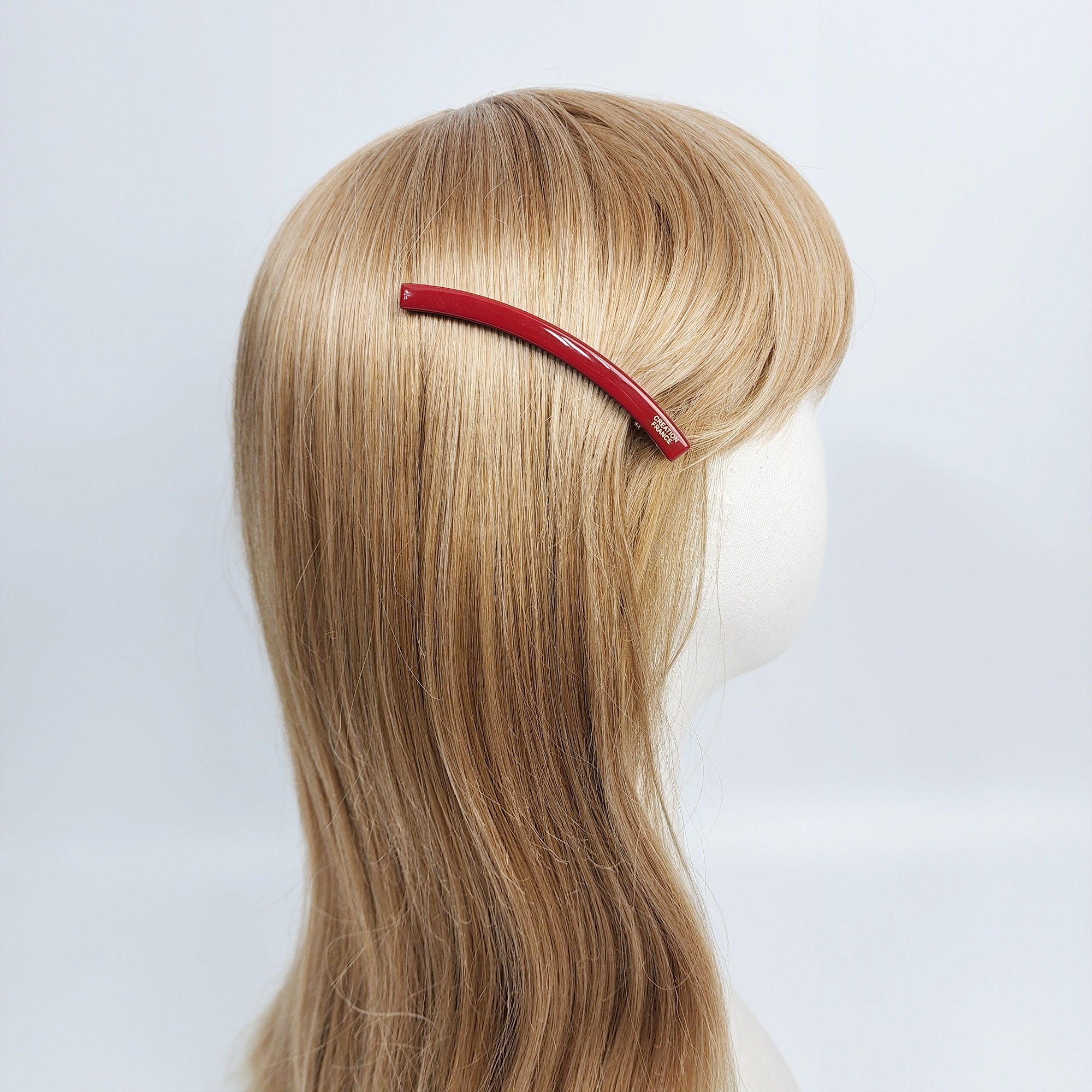 Vivid Color Curved Long Alligator Hair Clip (3.1 Inch) / Luxurious French Hair Pin / Hair Accessory for Woman