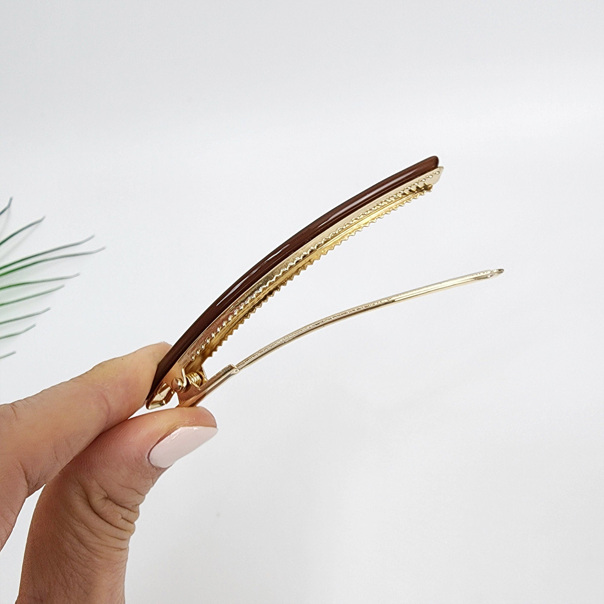 Vivid Color Curved Long Alligator Hair Clip (3.1 Inch) / Luxurious French Hair Pin / Hair Accessory for Woman