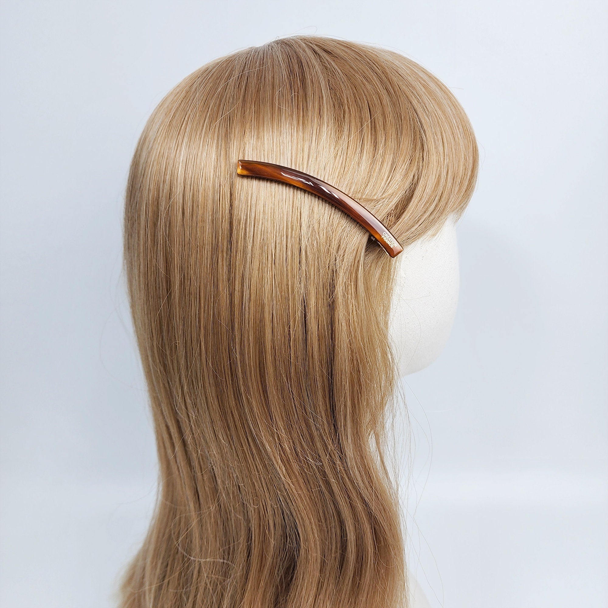 Vivid Color Curved Long Alligator Hair Clip (3.1 Inch) / Luxurious French Hair Pin / Hair Accessory for Woman