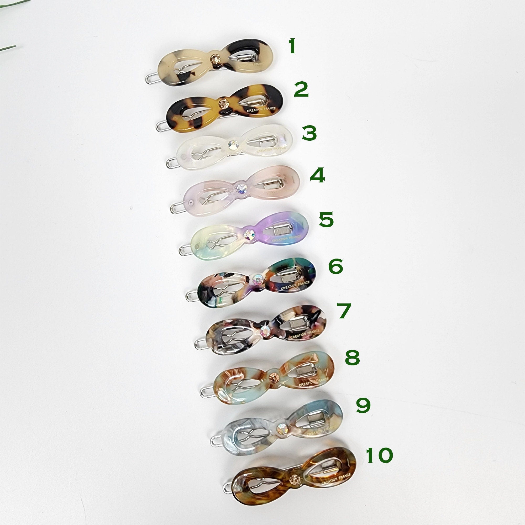 Leopard Marble Extra Mini Bobby Pin with Cubic (1.8 Inch) / Tortoise Marble French Hair Pin Clip / Hair Accessory for Woman / Bow Barrette