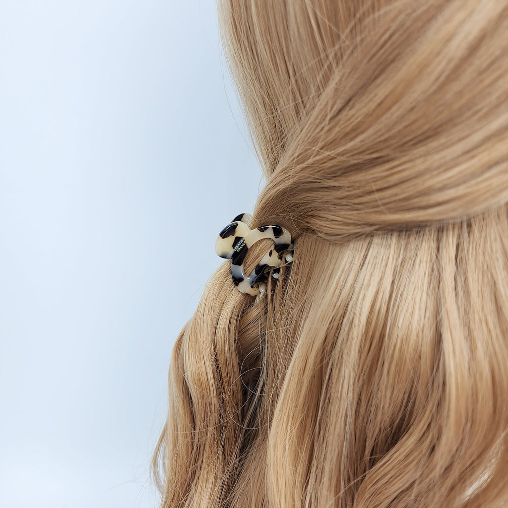 Arch Mini Hair Claw Clip / Tortoise Shell French Hair Pin / Hair Accessory for Woman / Small French Barrette