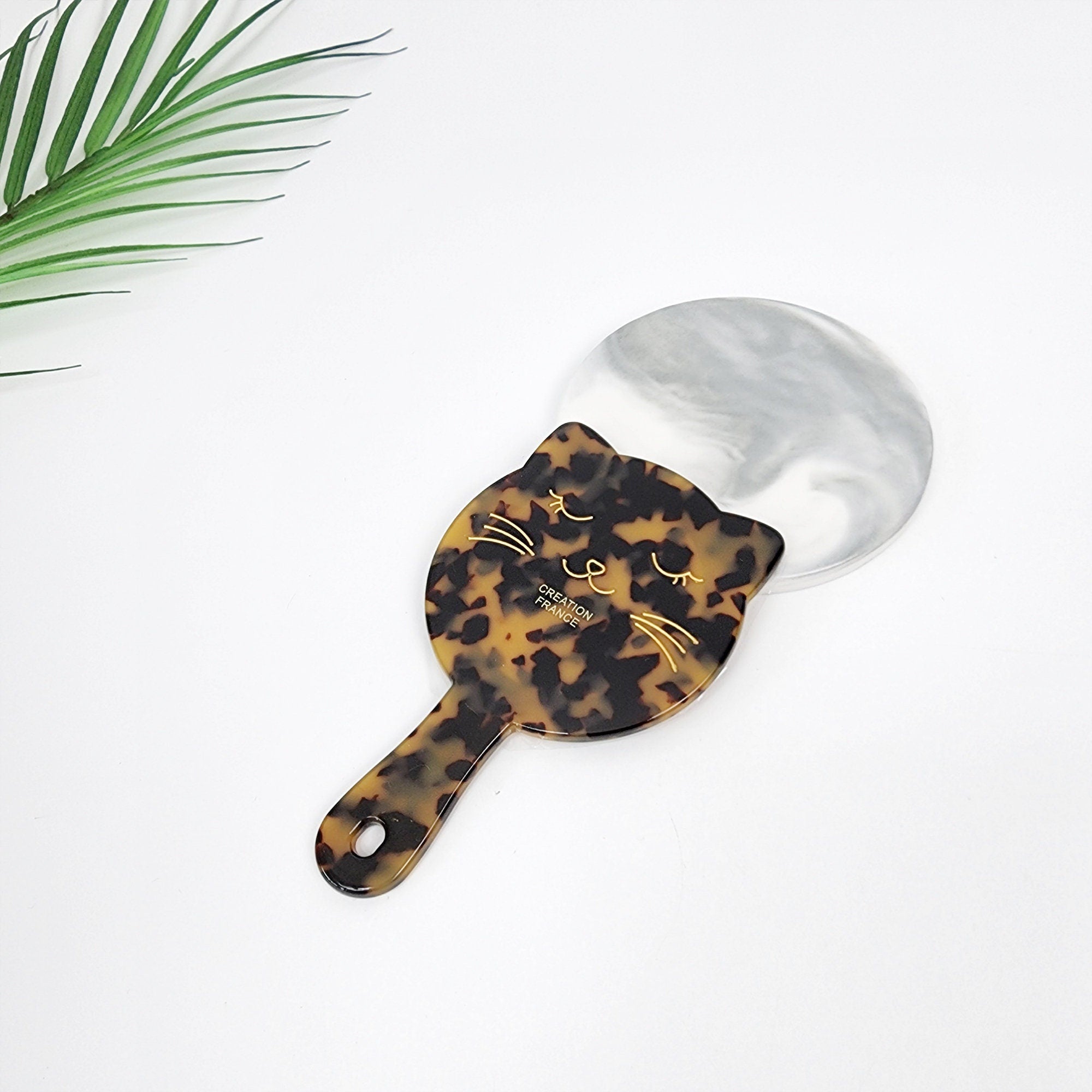 Cute Kitty Hand Held Mirror / Antique Hand Mirror / Hair Accessory for Woman