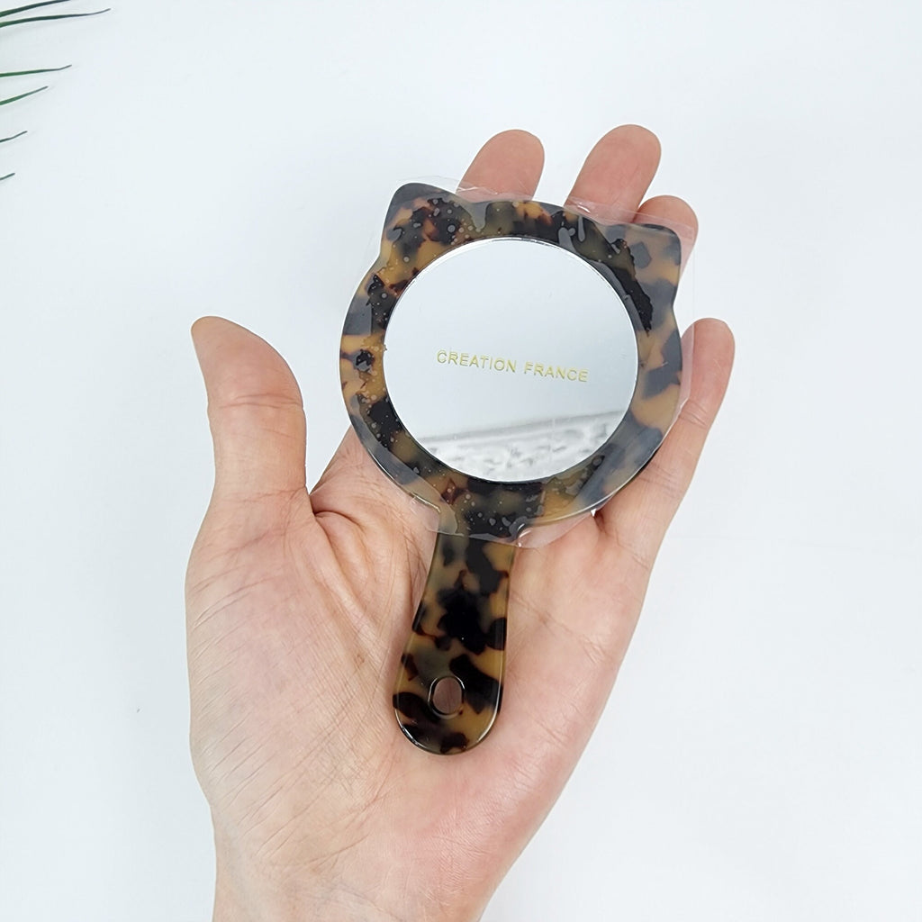 Cute Kitty Hand Held Mirror / Antique Hand Mirror / Hair Accessory for Woman