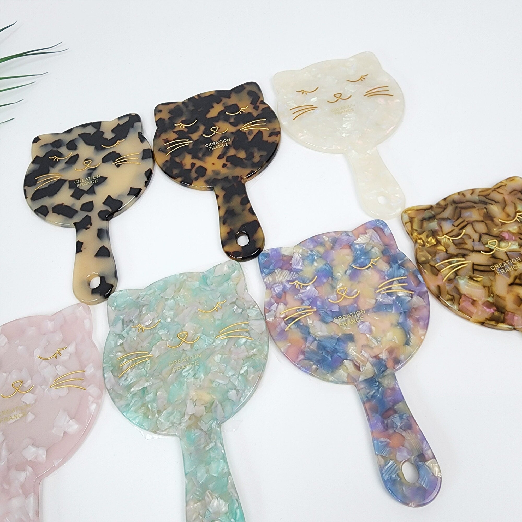 Cute Kitty Hand Held Mirror / Antique Hand Mirror / Hair Accessory for Woman