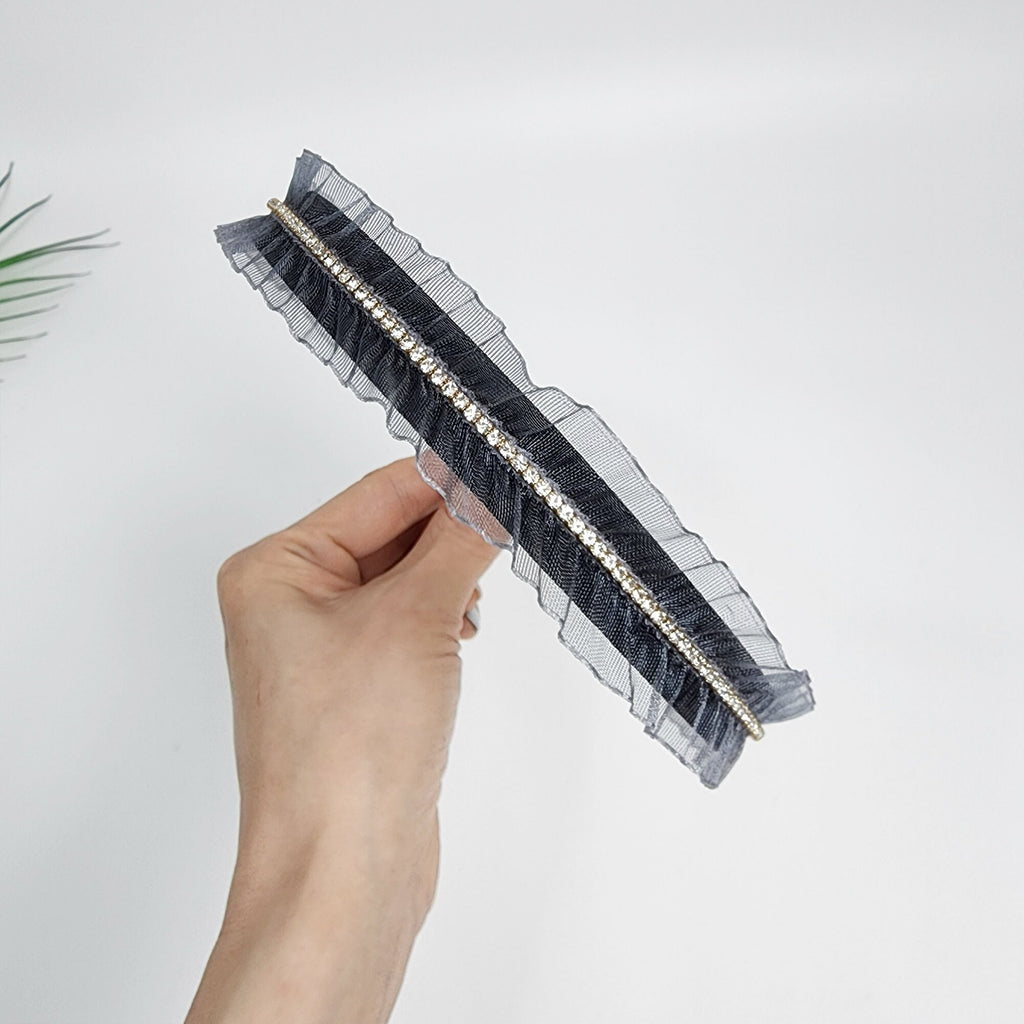 Lovely Crystal Thin Headband (0.8 Inch) / Simple Comfortable Alice Headband / Hair Accessories for Woman / Crystal Headband