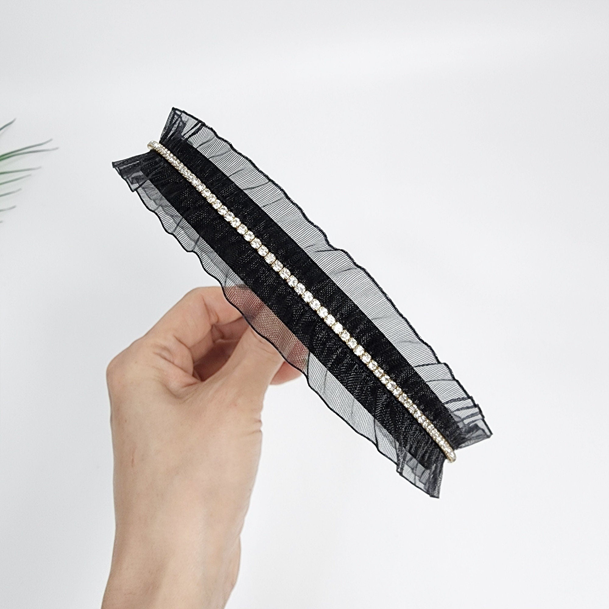 Lovely Crystal Thin Headband (0.8 Inch) / Simple Comfortable Alice Headband / Hair Accessories for Woman / Crystal Headband