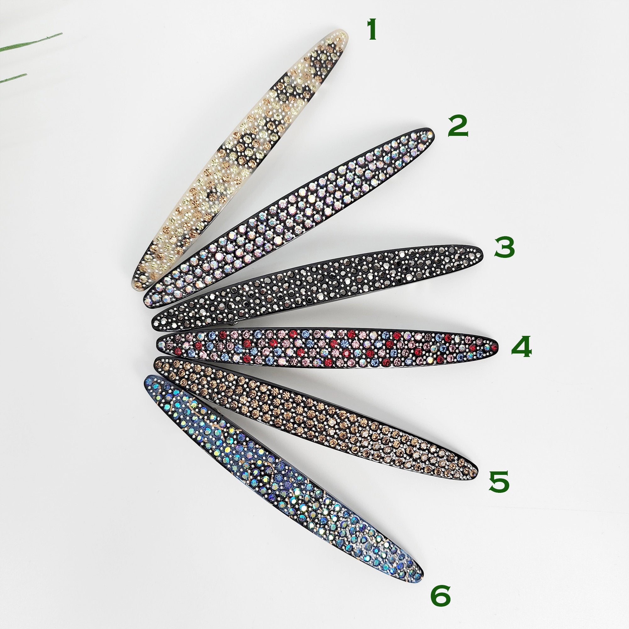 Black Cubic Long Oval Hair Barrette (4.0 Inch) / Tortoise Shell French Hair Pin / Hair Accessory for Woman / Automatic Hair Clip