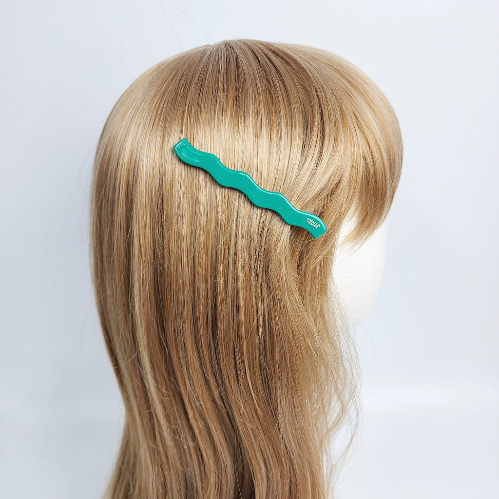 Vivid Color Wave Alligator Hair Clip (3.1 Inch) / Luxurious French Hair Pin / Hair Accessory for Woman