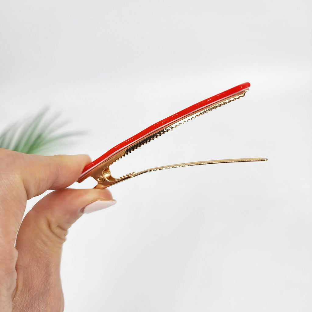 Vivid Color Wave Alligator Hair Clip (3.1 Inch) / Luxurious French Hair Pin / Hair Accessory for Woman