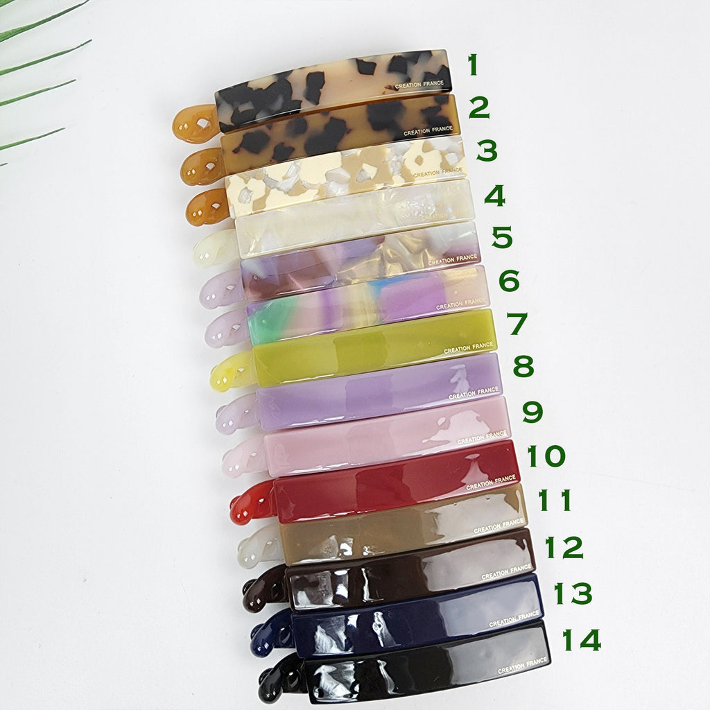 Leopard Long Square Banana Claw Clip / Simple French Hair Pin / Hair Comb Barrette for Woman