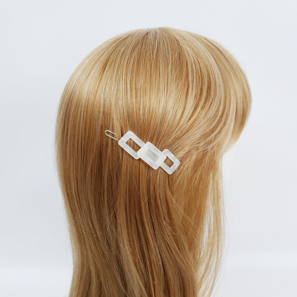 Leopard Aurora Square Chain Bobby Pin (2.4 Inch) / Vintage French Hair Pin / Hair Accessory for Woman / Bow Barrette for Thin Hair