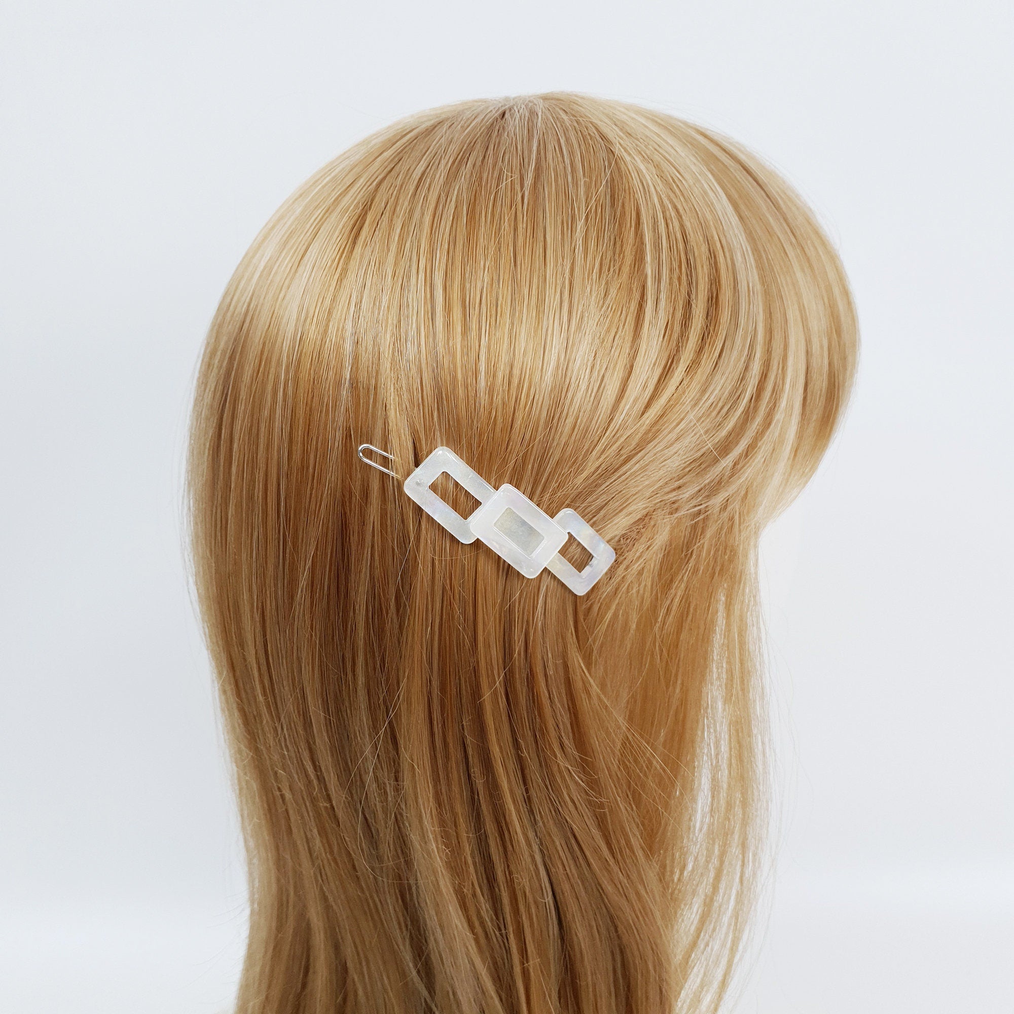 Leopard Aurora Square Chain Bobby Pin (2.4 Inch) / Vintage French Hair Pin / Hair Accessory for Woman / Bow Barrette for Thin Hair