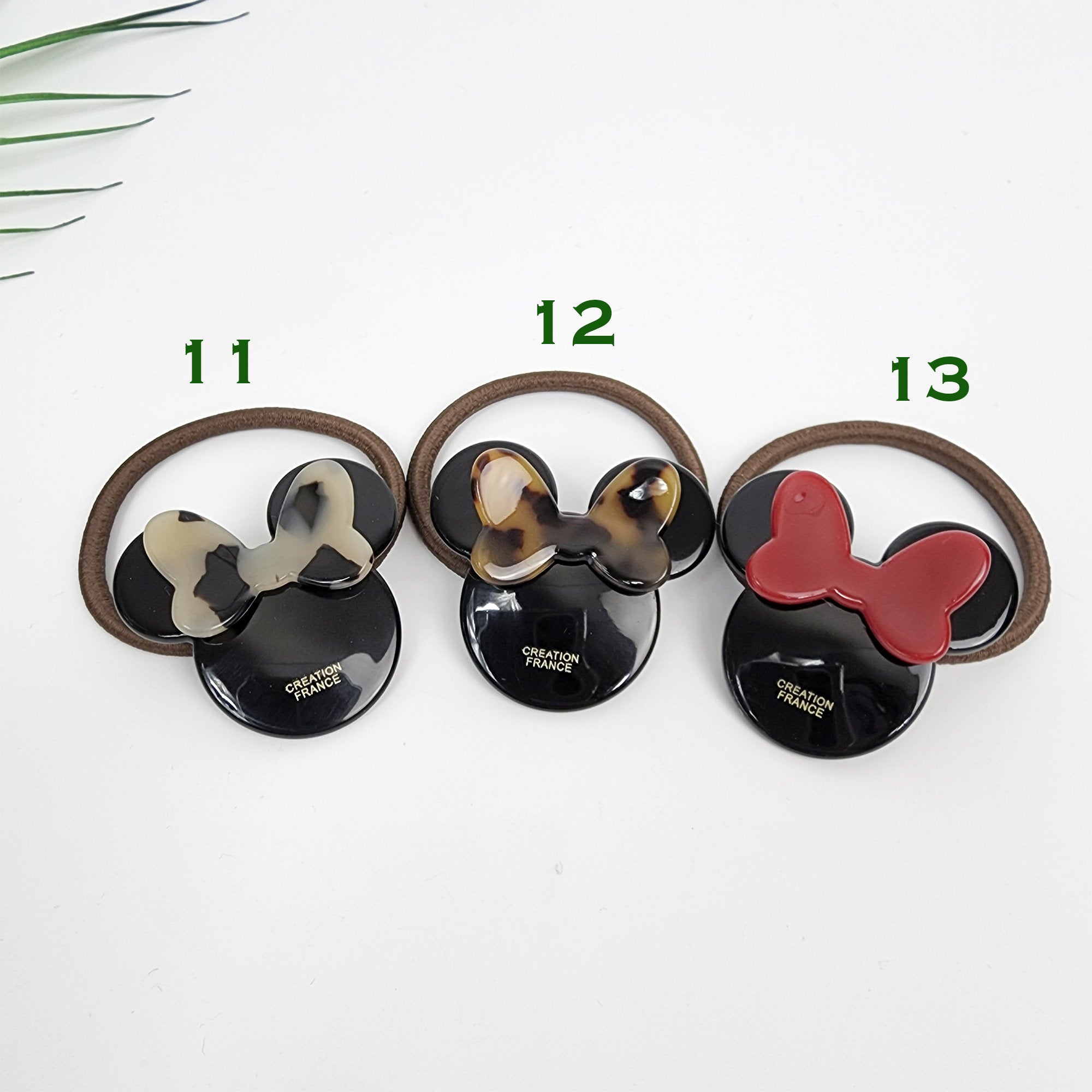 Pretty Mini Mouse Hair Tie / Cute Ponytail Holder / Hair Accessory for Woman / French Hair Pin / Hair Scrunchy