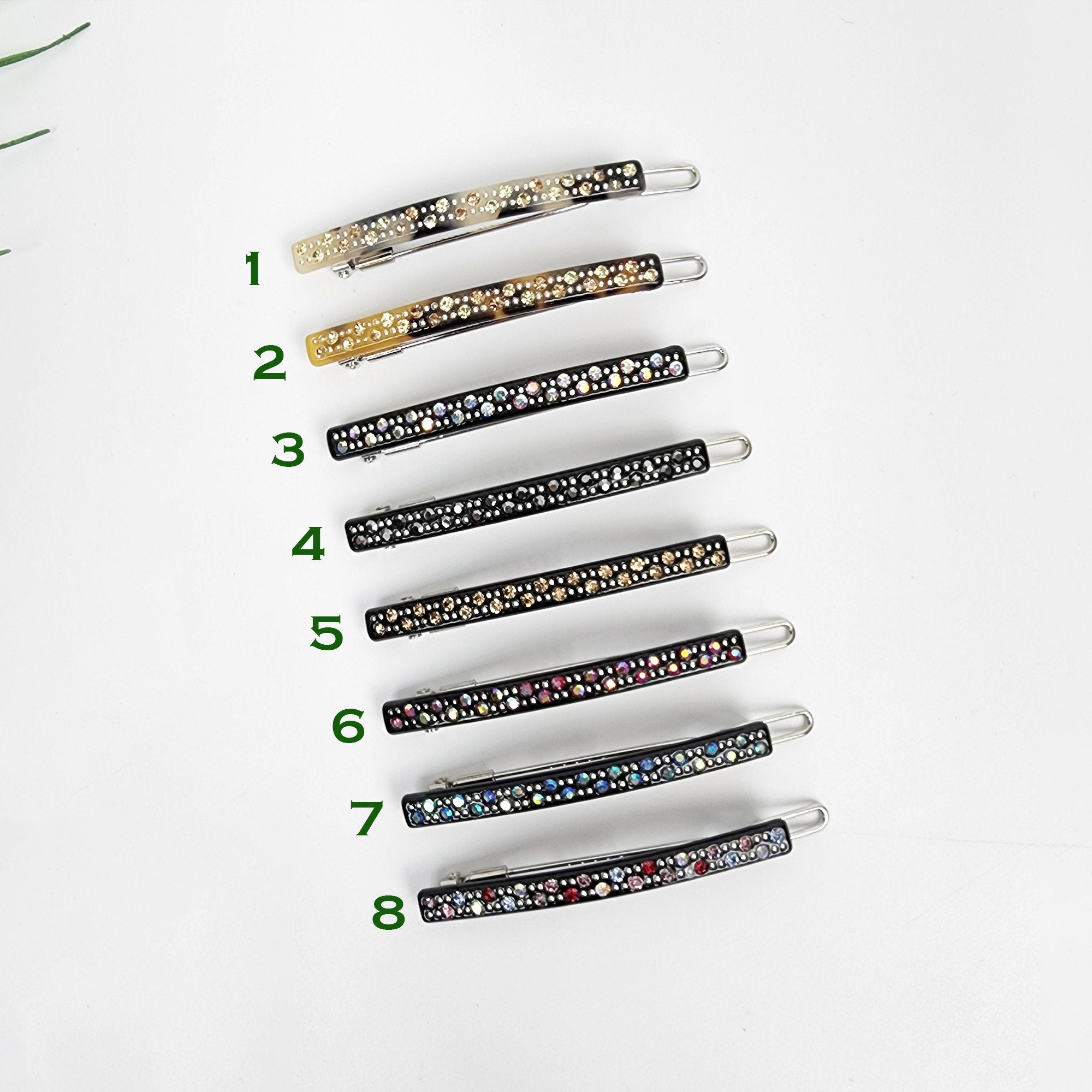 Leopard Black Cubic Mini Bobby Pin with Cubic (2.0 Inch) / Luxurious Small French Hair Pin / Hair Accessory for Woman