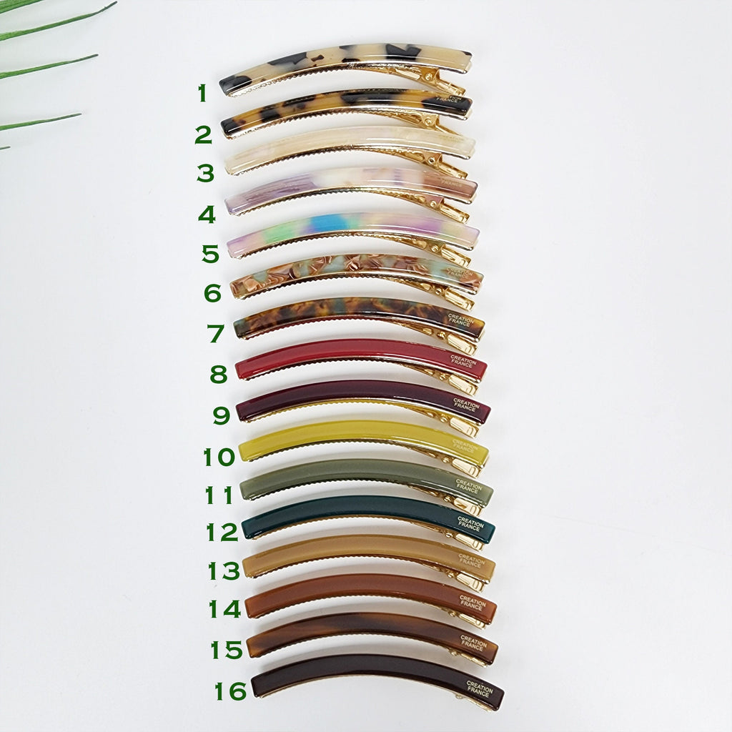 Vivid Color Curved Long Alligator Hair Clip (3.1 Inch) / Luxurious French Hair Pin / Hair Accessory for Woman