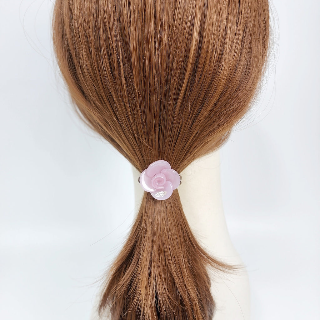 Vivid Color Flower Hair Tie / Simple Cute Ponytail Holder / Hair Accessory for Woman / French Hair Tie / Flower Hair Tie