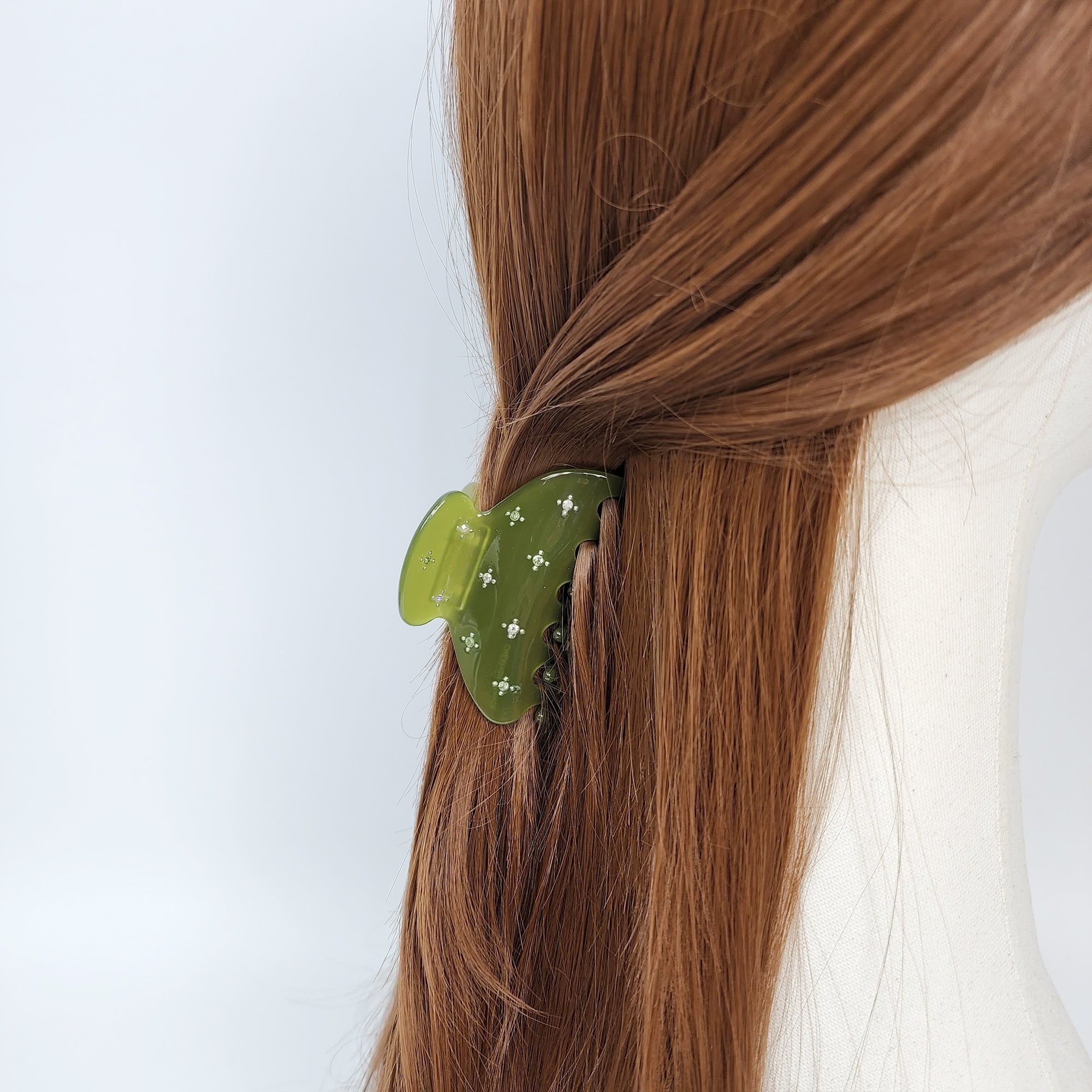 Chic Star Half Moon Hair Claw Clip with Cubic Stone (2.6 Inch) / Luxurious French Hair Pin / Hair Accessory for Woman