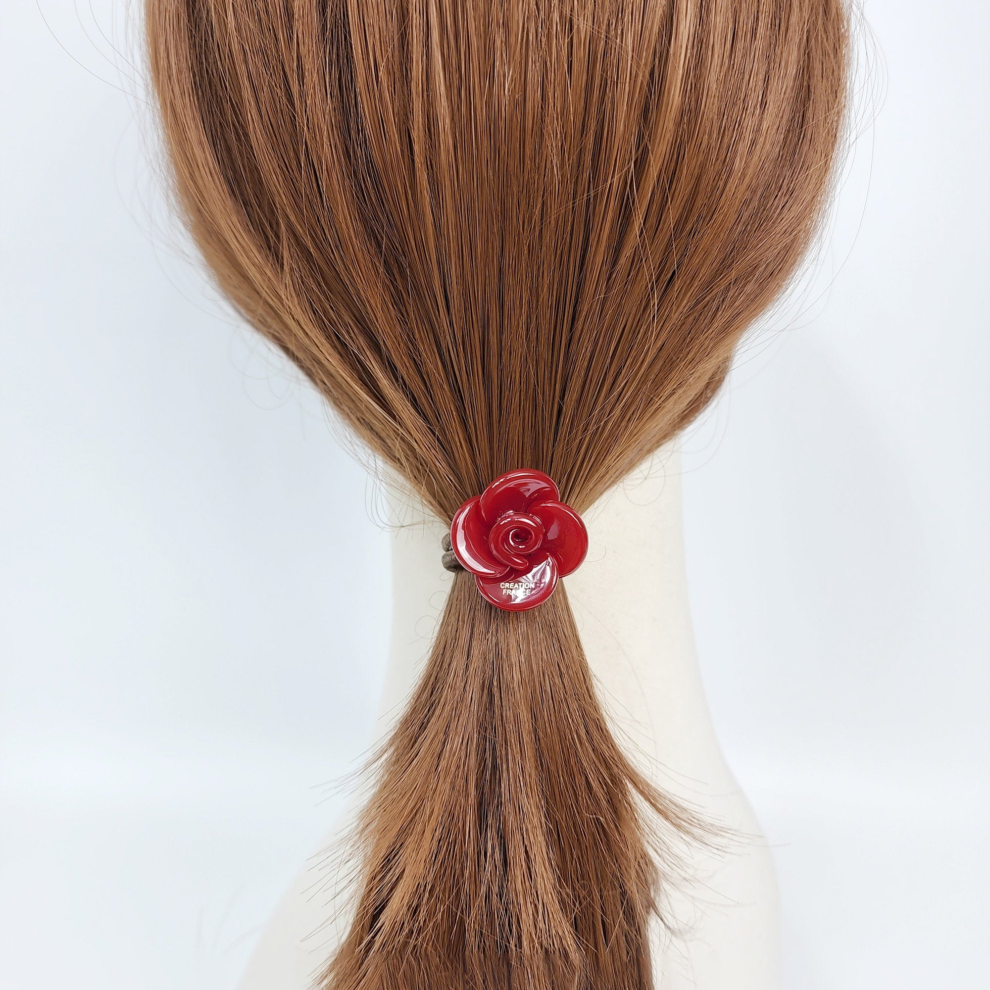 Leopard Marble Flower Hair Tie / Tortoise Shell Small Ponytail Holder / Hair Accessory for Woman / French Hair Pin