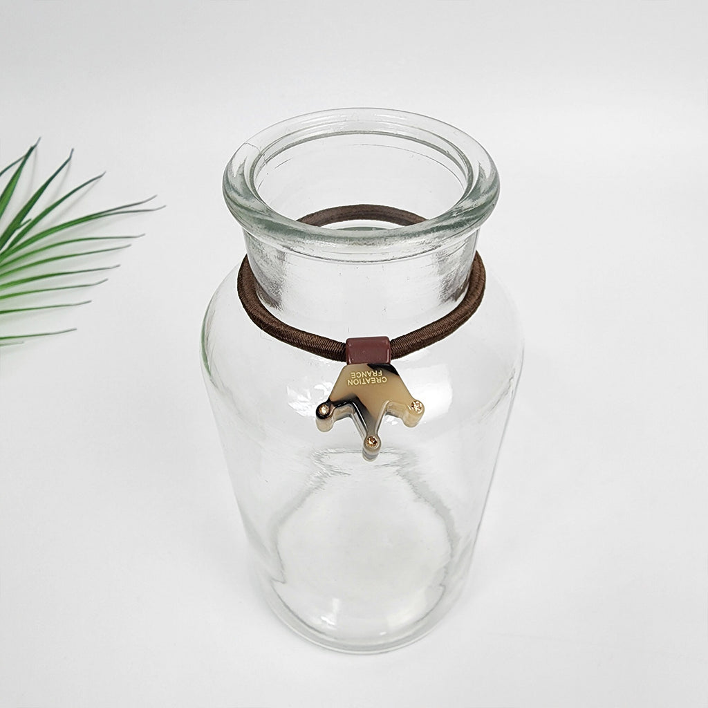 Leopard Marble Mini Crown Hair Tie with Cubic / Pure Color Simple Ponytail Holder / Hair Accessory for Woman / French Hair Pin