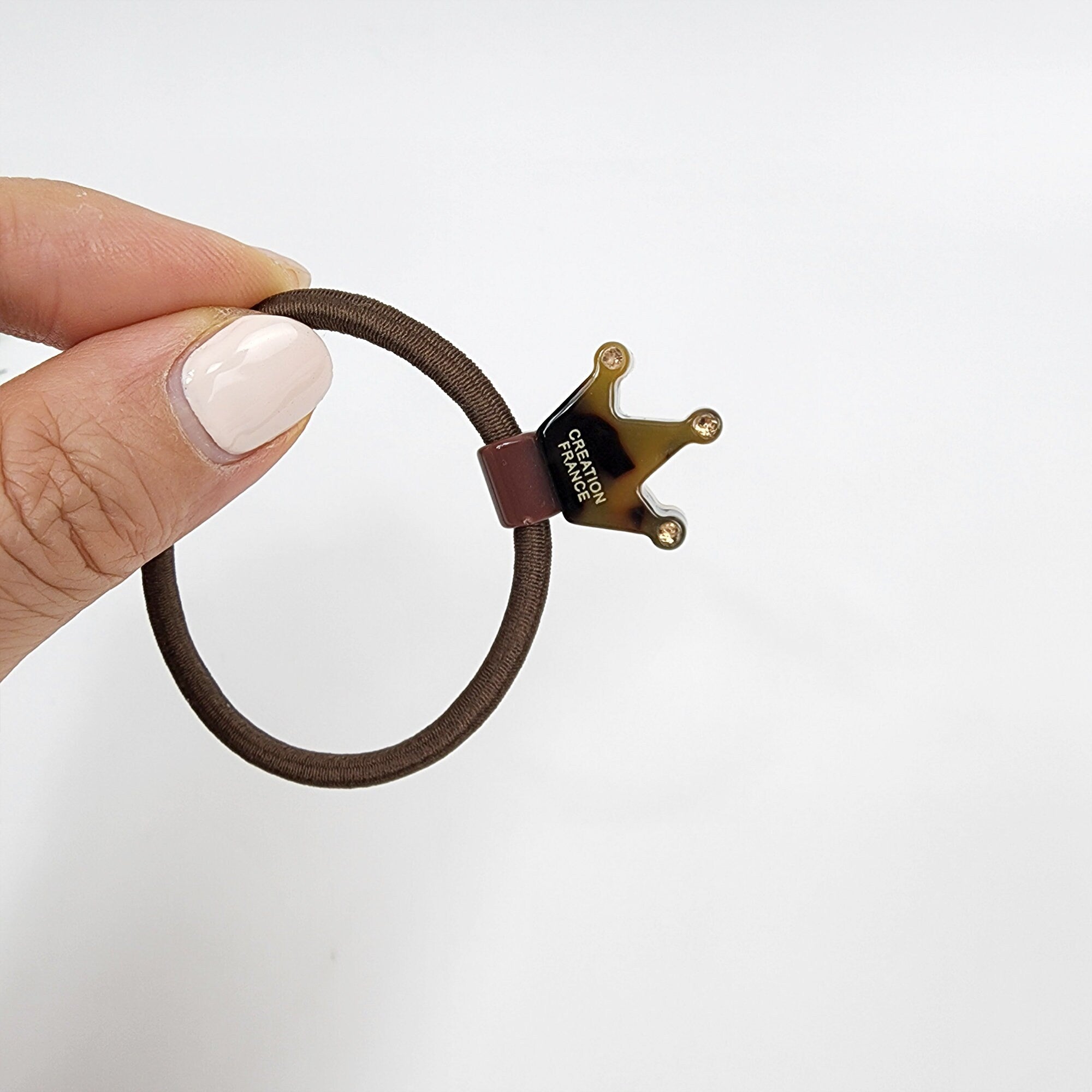 Leopard Marble Mini Crown Hair Tie with Cubic / Pure Color Simple Ponytail Holder / Hair Accessory for Woman / French Hair Pin