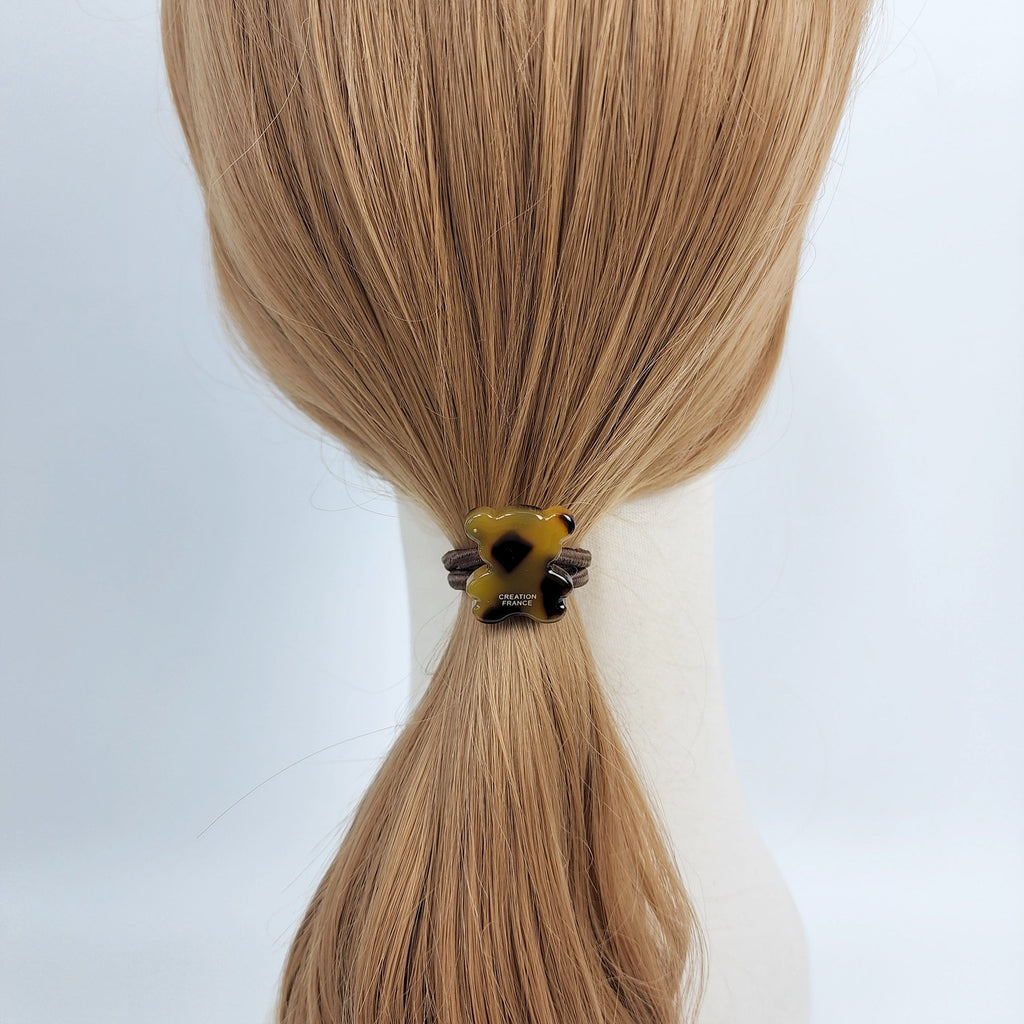 Cute Teddy Bear Mini Hair Tie / Pure Color Simple Ponytail Holder / Hair Accessory for Woman / French Hair Pin