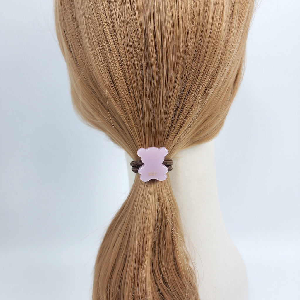 Cute Teddy Bear Mini Hair Tie / Pure Color Simple Ponytail Holder / Hair Accessory for Woman / French Hair Pin