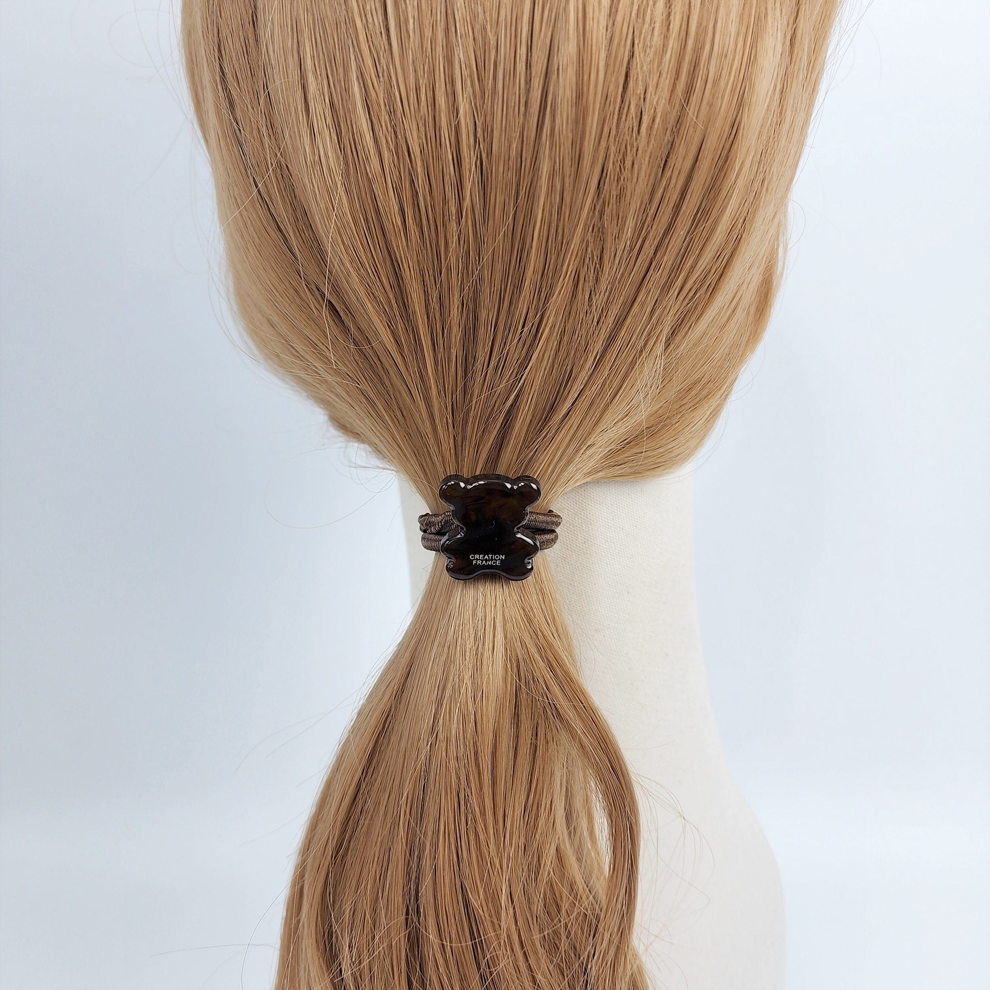 Cute Teddy Bear Mini Hair Tie / Pure Color Simple Ponytail Holder / Hair Accessory for Woman / French Hair Pin