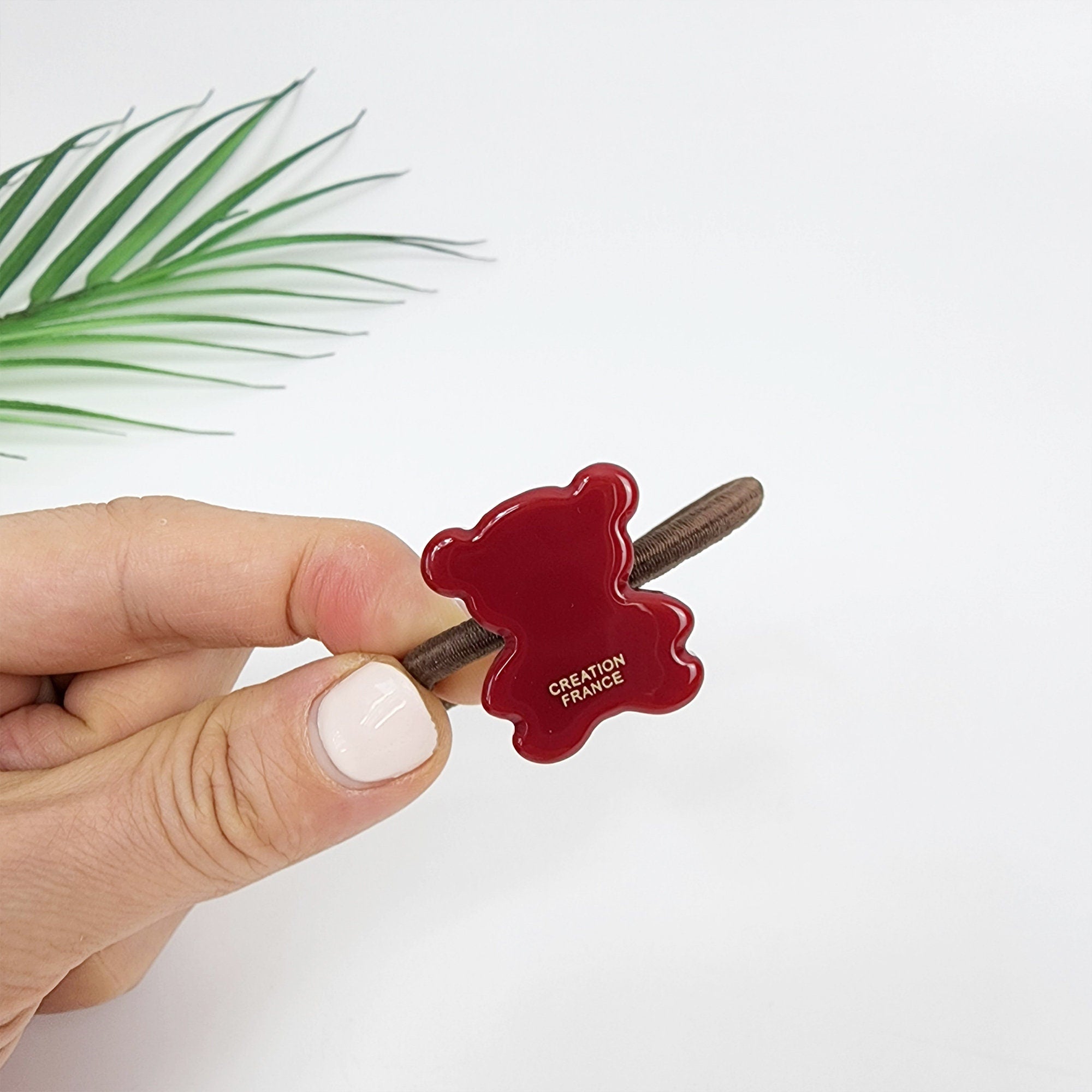 Cute Teddy Bear Mini Hair Tie / Pure Color Simple Ponytail Holder / Hair Accessory for Woman / French Hair Pin