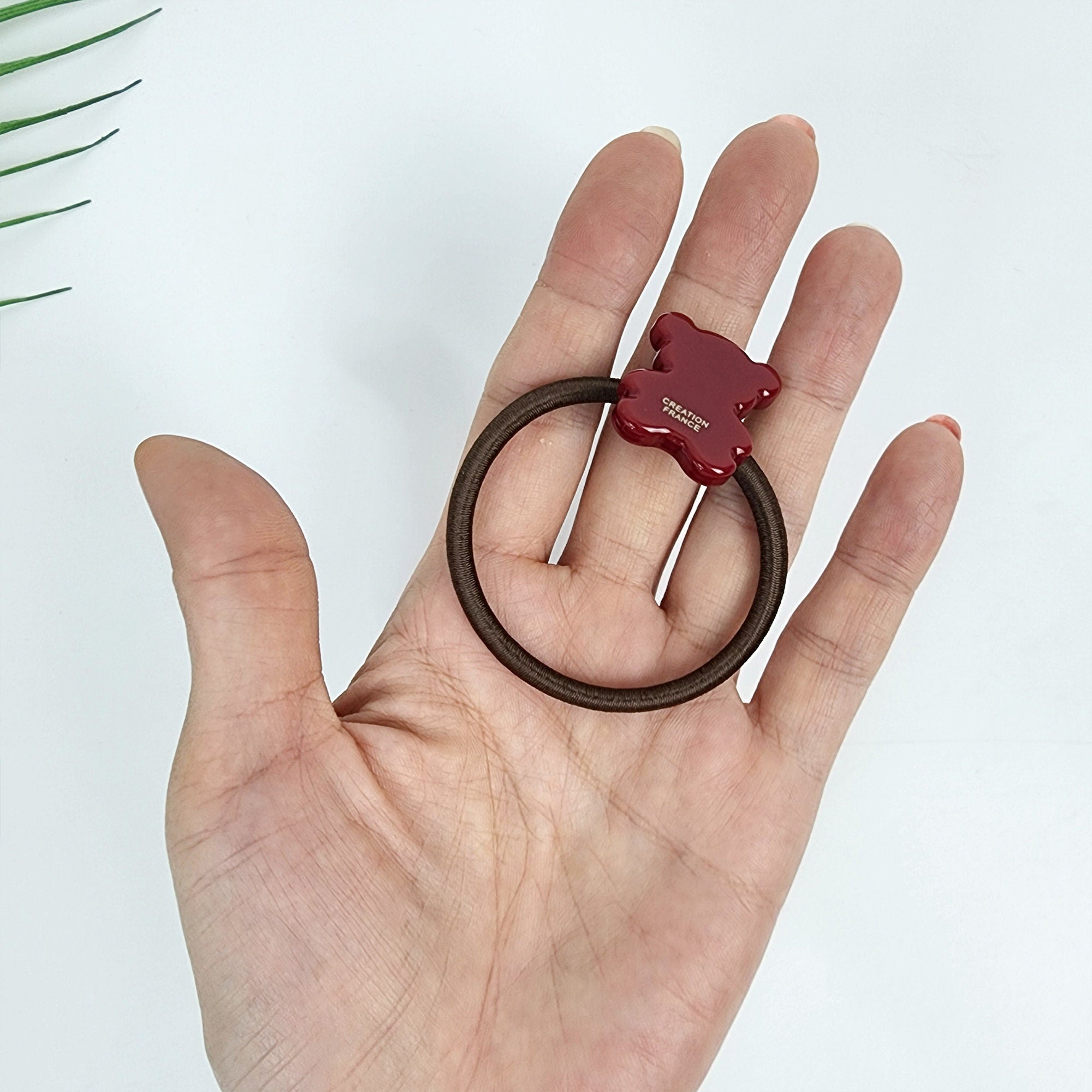 Cute Teddy Bear Mini Hair Tie / Pure Color Simple Ponytail Holder / Hair Accessory for Woman / French Hair Pin