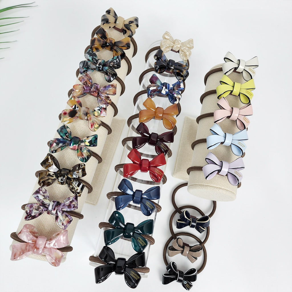 Tortoise Shell Art Butterfly Ribbon Hair Tie / Cute Point Ponytail Holder / Hair Accessory for Woman / French Hair Pin / Hair Scrunchy