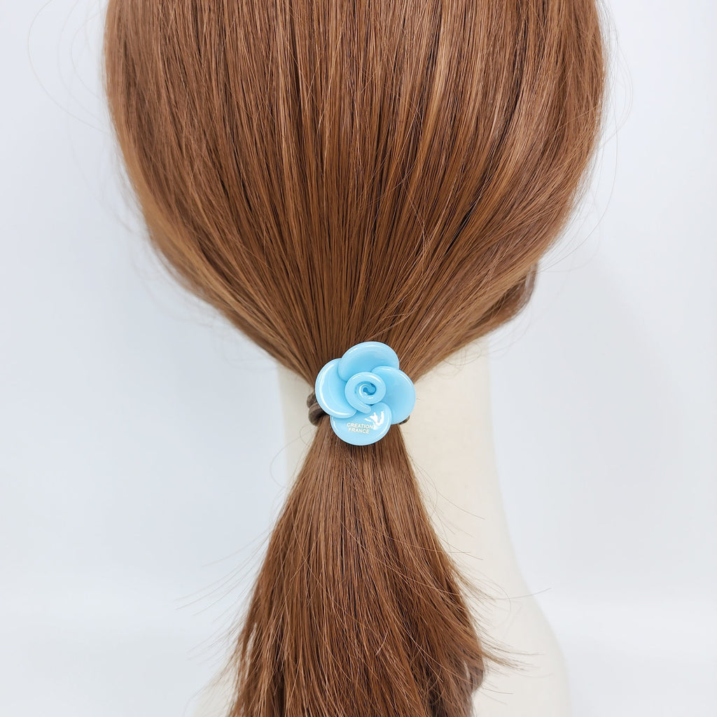 Vivid Color Flower Hair Tie / Simple Cute Ponytail Holder / Hair Accessory for Woman / French Hair Tie / Flower Hair Tie